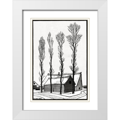 Winter White Modern Wood Framed Art Print with Double Matting by De Graag, Julie