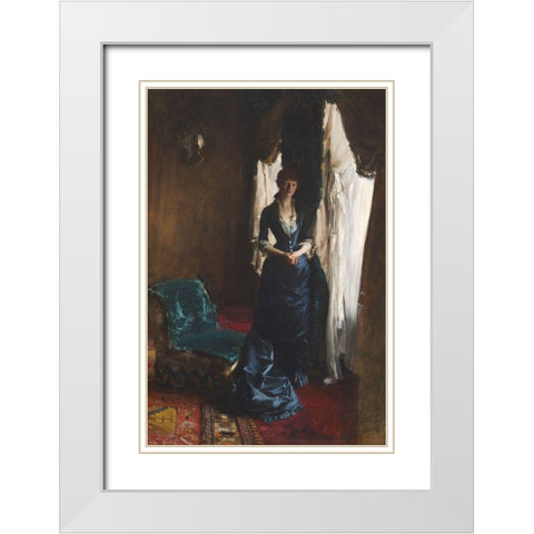 Madame Paul Escudier (Louise Lefevre) White Modern Wood Framed Art Print with Double Matting by Sargent, John Singer