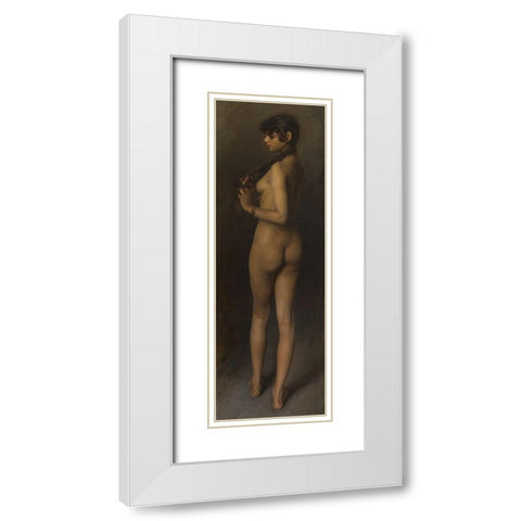 Life Study (Study of an Egyptian Girl) White Modern Wood Framed Art Print with Double Matting by Sargent, John Singer