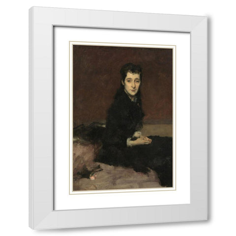 Mrs. Charles Gifford Dyer (Mary Anthony) White Modern Wood Framed Art Print with Double Matting by Sargent, John Singer