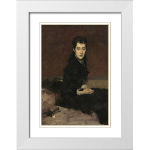 Mrs. Charles Gifford Dyer (Mary Anthony) White Modern Wood Framed Art Print with Double Matting by Sargent, John Singer