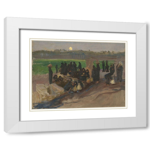 Water Carriers on the Nile White Modern Wood Framed Art Print with Double Matting by Sargent, John Singer
