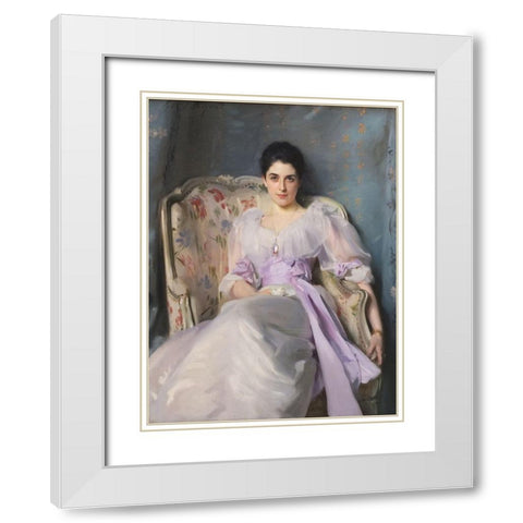 Lady Agnew of Lochnaw White Modern Wood Framed Art Print with Double Matting by Sargent, John Singer