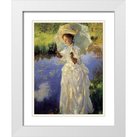 Morning Walk White Modern Wood Framed Art Print with Double Matting by Sargent, John Singer