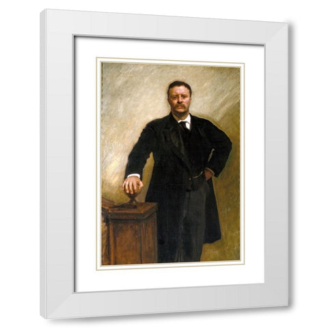 Theodore Roosevelt White Modern Wood Framed Art Print with Double Matting by Sargent, John Singer