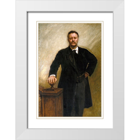 Theodore Roosevelt White Modern Wood Framed Art Print with Double Matting by Sargent, John Singer