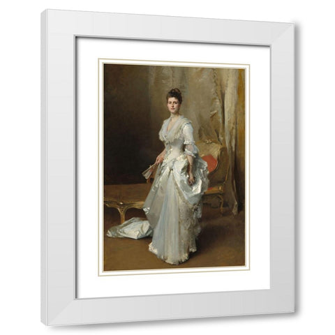 Margaret Stuyvesant Rutherfurd White (Mrs. Henry White),Â 1883 White Modern Wood Framed Art Print with Double Matting by Sargent, John Singer