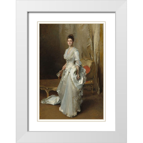 Margaret Stuyvesant Rutherfurd White (Mrs. Henry White),Â 1883 White Modern Wood Framed Art Print with Double Matting by Sargent, John Singer