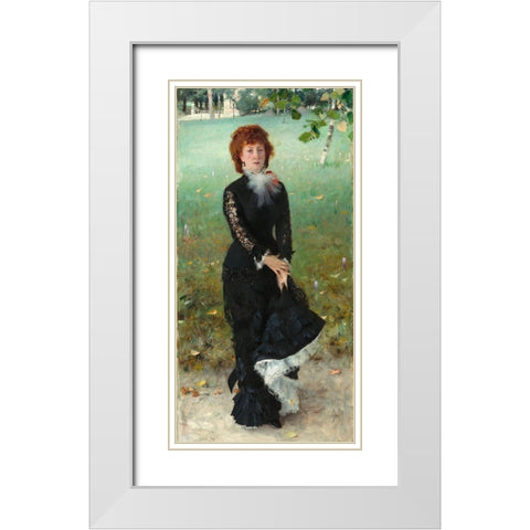 Marie Buloz Pailleron (Madame Edouard Pailleron) White Modern Wood Framed Art Print with Double Matting by Sargent, John Singer