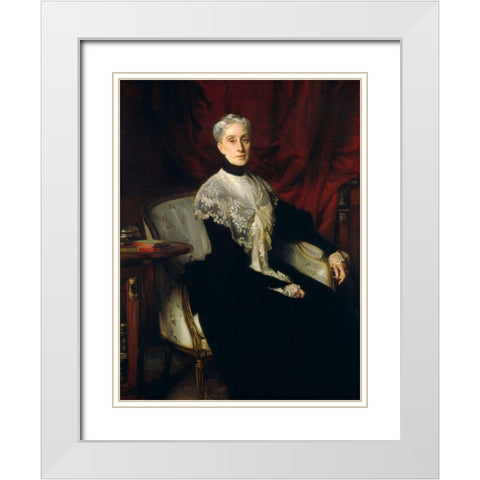 Ellen Peabody Endicott (Mrs. William Crowninshield Endicott) White Modern Wood Framed Art Print with Double Matting by Sargent, John Singer