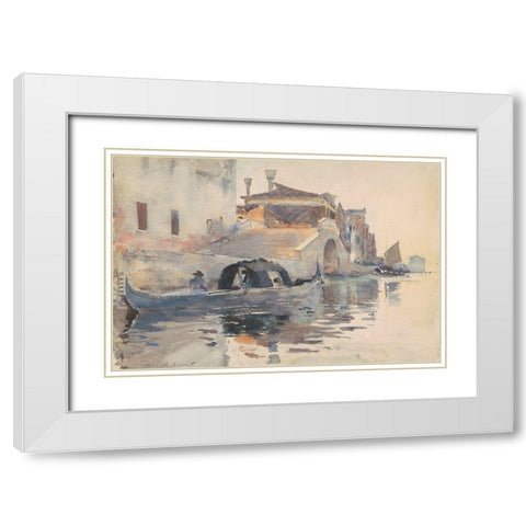 Ponte Panada, Fondamenta Nuove, Venice White Modern Wood Framed Art Print with Double Matting by Sargent, John Singer