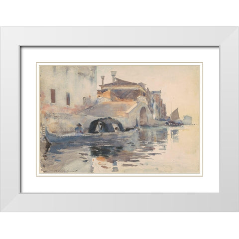 Ponte Panada, Fondamenta Nuove, Venice White Modern Wood Framed Art Print with Double Matting by Sargent, John Singer