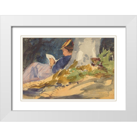 Resting White Modern Wood Framed Art Print with Double Matting by Sargent, John Singer