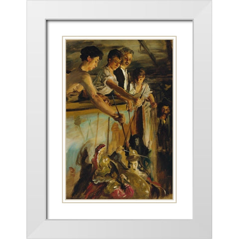 Marionettes White Modern Wood Framed Art Print with Double Matting by Sargent, John Singer