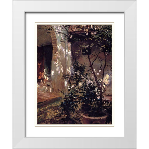 Granada Sunspots White Modern Wood Framed Art Print with Double Matting by Sargent, John Singer