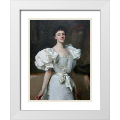 Portrait of Therese, Countess Clary Aldringen White Modern Wood Framed Art Print with Double Matting by Sargent, John Singer