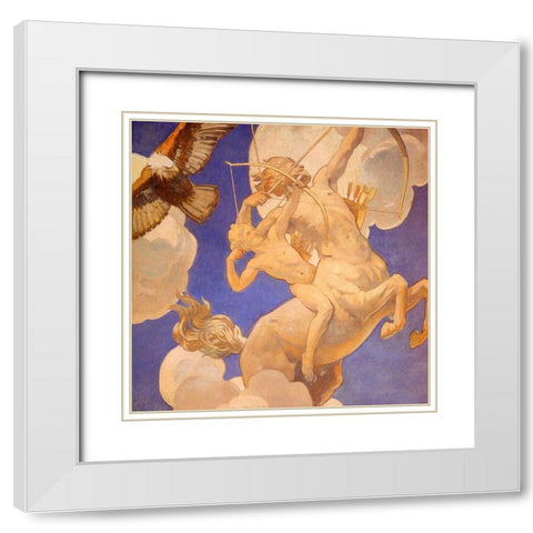Chiron and Achilles 1921 White Modern Wood Framed Art Print with Double Matting by Sargent, John Singer