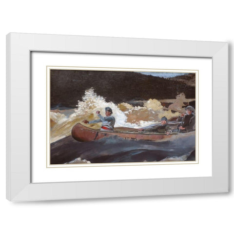 Shooting the Rapids, Saguenay River White Modern Wood Framed Art Print with Double Matting by Homer, Winslow