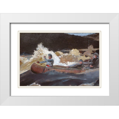 Shooting the Rapids, Saguenay River White Modern Wood Framed Art Print with Double Matting by Homer, Winslow