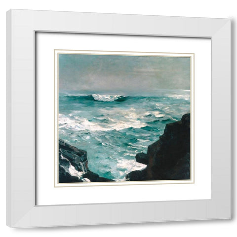 Cannon Rock White Modern Wood Framed Art Print with Double Matting by Homer, Winslow