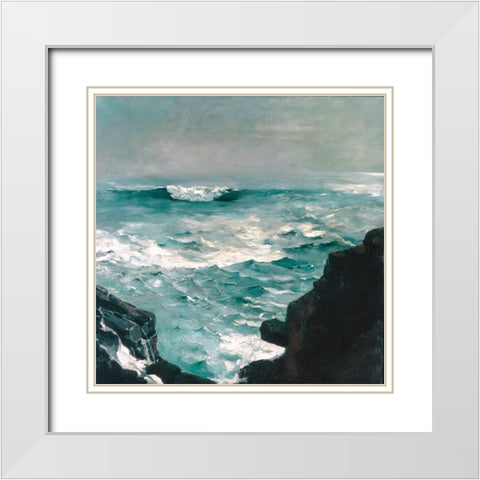 Cannon Rock White Modern Wood Framed Art Print with Double Matting by Homer, Winslow