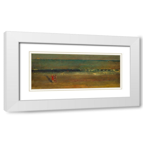 The Beach, Late Afternoon White Modern Wood Framed Art Print with Double Matting by Homer, Winslow