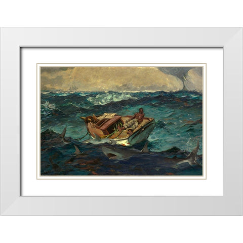 The Gulf Stream White Modern Wood Framed Art Print with Double Matting by Homer, Winslow