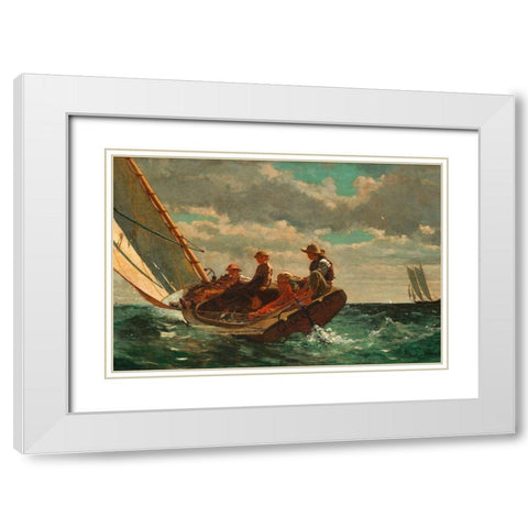 Breezing Up (A Fair Wind) White Modern Wood Framed Art Print with Double Matting by Homer, Winslow