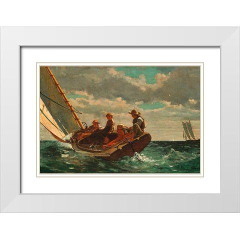 Breezing Up (A Fair Wind) White Modern Wood Framed Art Print with Double Matting by Homer, Winslow