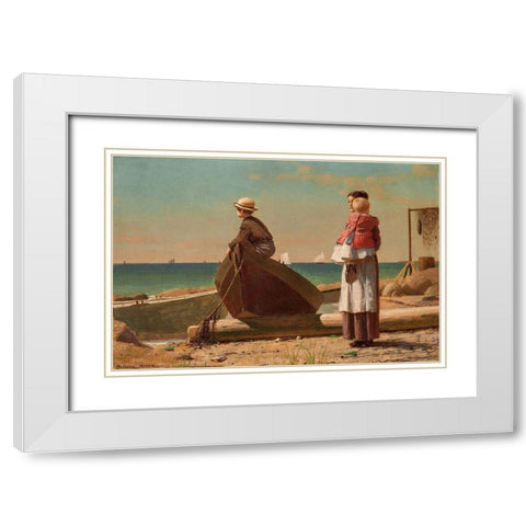 Dads Coming! White Modern Wood Framed Art Print with Double Matting by Homer, Winslow