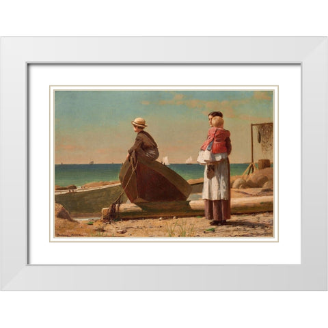 Dads Coming! White Modern Wood Framed Art Print with Double Matting by Homer, Winslow