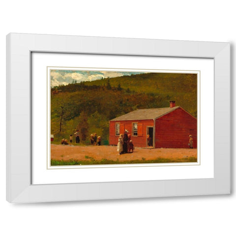 School Time White Modern Wood Framed Art Print with Double Matting by Homer, Winslow