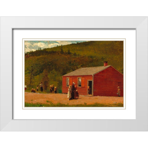 School Time White Modern Wood Framed Art Print with Double Matting by Homer, Winslow