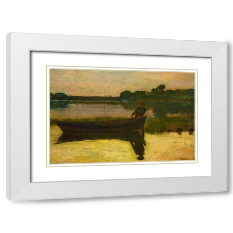 Sunset White Modern Wood Framed Art Print with Double Matting by Homer, Winslow