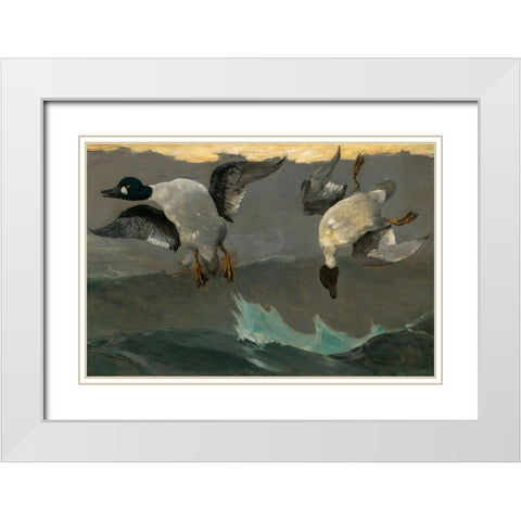 Right and Left White Modern Wood Framed Art Print with Double Matting by Homer, Winslow
