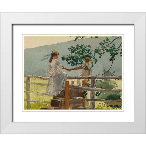 On the Stile White Modern Wood Framed Art Print with Double Matting by Homer, Winslow
