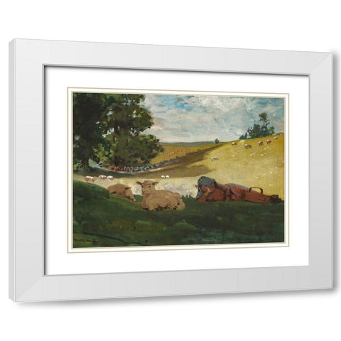 Warm Afternoon White Modern Wood Framed Art Print with Double Matting by Homer, Winslow