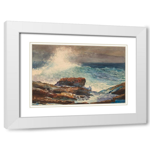 Incoming Tide, Scarboro, Maine White Modern Wood Framed Art Print with Double Matting by Homer, Winslow