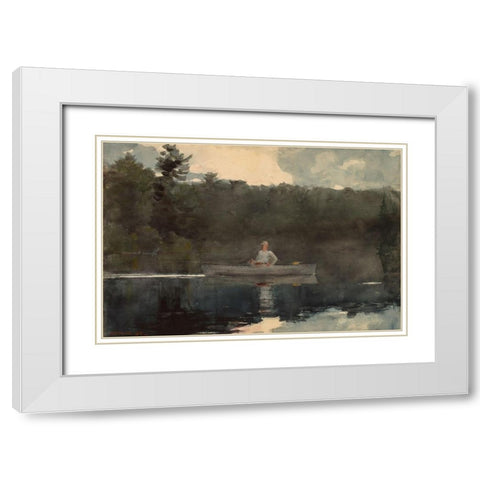 The Lone Fisherman White Modern Wood Framed Art Print with Double Matting by Homer, Winslow