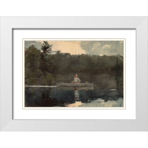 The Lone Fisherman White Modern Wood Framed Art Print with Double Matting by Homer, Winslow