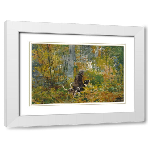 On the Trail White Modern Wood Framed Art Print with Double Matting by Homer, Winslow