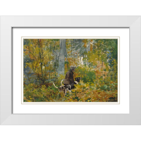 On the Trail White Modern Wood Framed Art Print with Double Matting by Homer, Winslow