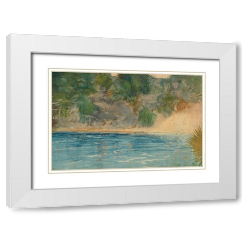 Blue Spring, Florida White Modern Wood Framed Art Print with Double Matting by Homer, Winslow