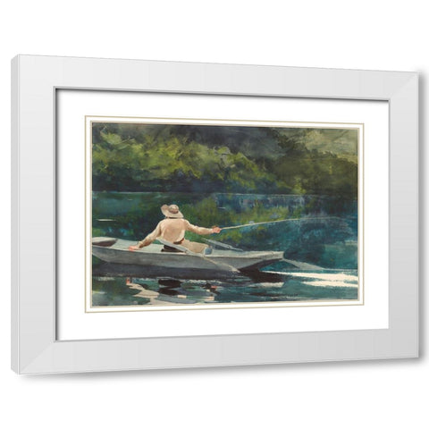 Casting, Number Two White Modern Wood Framed Art Print with Double Matting by Homer, Winslow