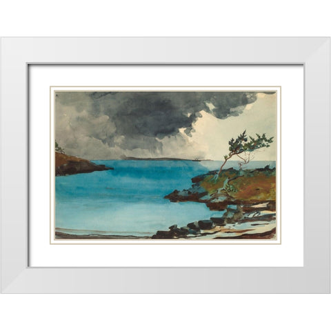 The Coming Storm White Modern Wood Framed Art Print with Double Matting by Homer, Winslow