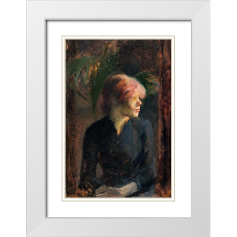 Carmen Gaudin White Modern Wood Framed Art Print with Double Matting by Toulouse-Lautrec, Henri de
