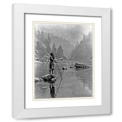 A smoky day at the Sugar Bowl, Hupa White Modern Wood Framed Art Print with Double Matting by Curtis, Edward