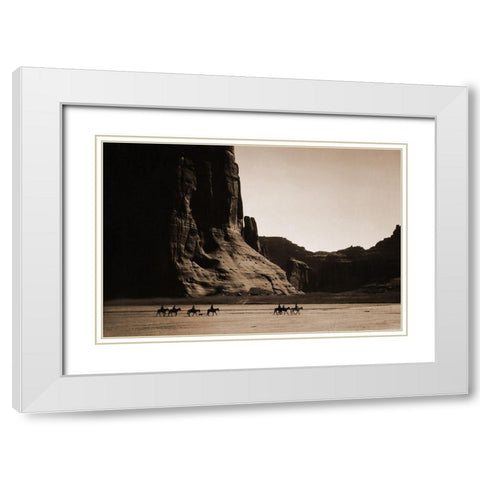 Canyon de Chelly, Navajo White Modern Wood Framed Art Print with Double Matting by Curtis, Edward