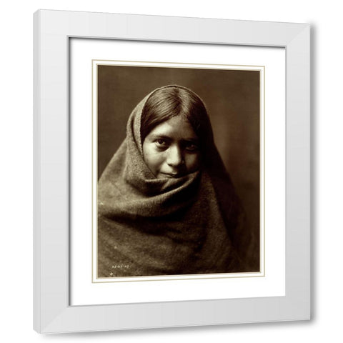 Pakit, Maricopa, 1907 White Modern Wood Framed Art Print with Double Matting by Curtis, Edward