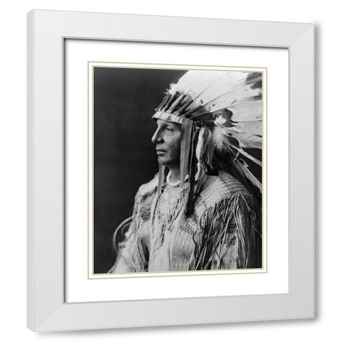 White Shield, Arikara White Modern Wood Framed Art Print with Double Matting by Curtis, Edward